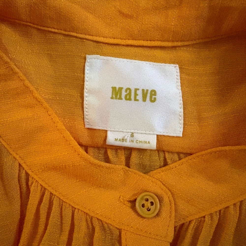 MAEVE. Women's Orange Blouse. SIZE S. ANTHROPOLOGIE - Picture 7 of 9